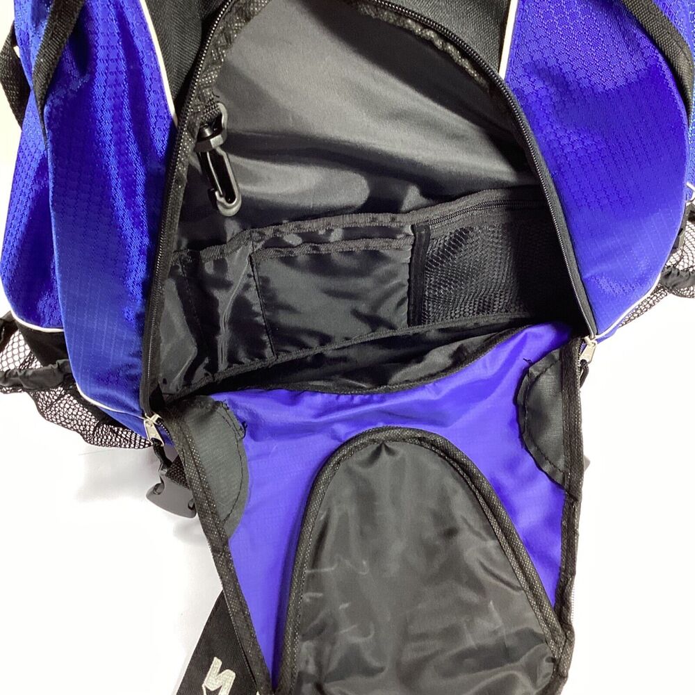 Starter Backpack Zip Multipocket Black Blue Id Tag - image 7